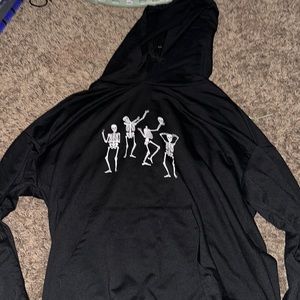 black dancing skeletons hoodie